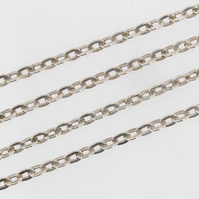 Long 20th Century Silver Chain Necklace-OLU-1044641