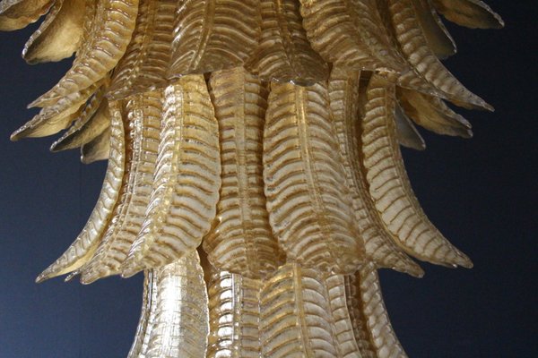 Long Golden Murano Glass Chandelier-YF-1104623