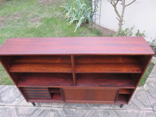 Long & Low Bookcase in Rosewood with Sliding Doors & Drawers from Sibast, 1960s-AC-811785