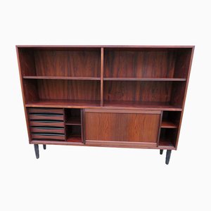 Long & Low Bookcase in Rosewood with Sliding Doors & Drawers from Sibast, 1960s-AC-811785