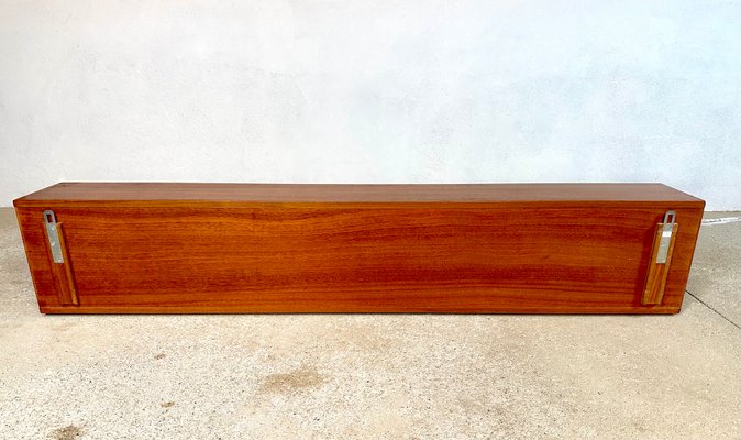 Long Minimalist Teakwood Wall Shelf, Germany, 1960s-JP-1765046