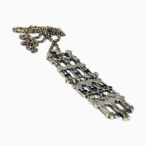 Long Silver Necklace by Marianne Berg for Uni David-Andersen, Norway, 1960s-HEU-946981