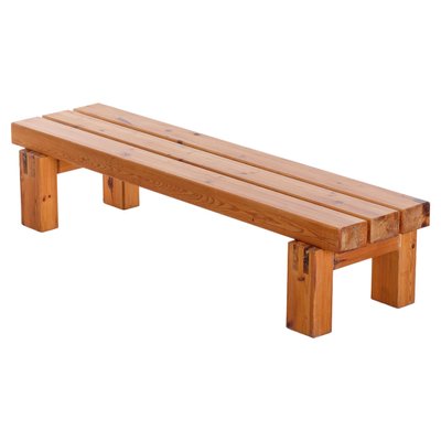 Long Swedish Bench in Pine, 1970s-QU-1706896