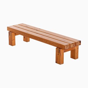 Long Swedish Bench in Pine, 1970s-QU-1706896