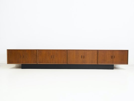 Long Teak Sideboard with Black Painted Base, 1960s-ZYF-1401085