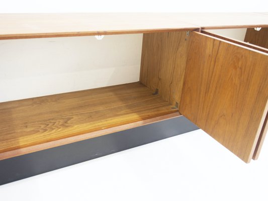 Long Teak Sideboard with Black Painted Base, 1960s-ZYF-1401085