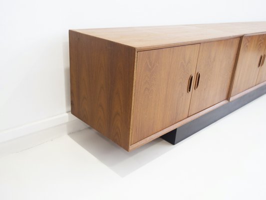 Long Teak Sideboard with Black Painted Base, 1960s-ZYF-1401085