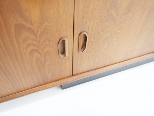 Long Teak Sideboard with Black Painted Base, 1960s-ZYF-1401085