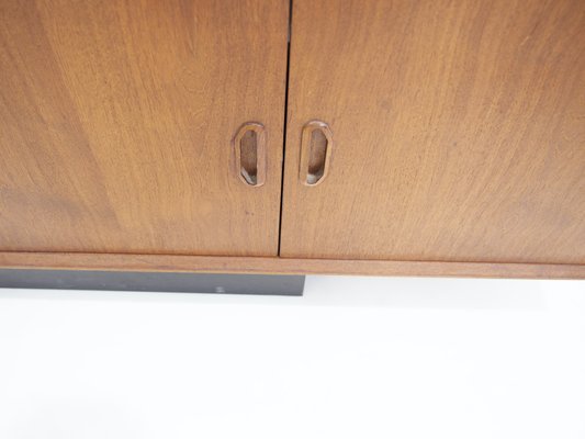 Long Teak Sideboard with Black Painted Base, 1960s-ZYF-1401085