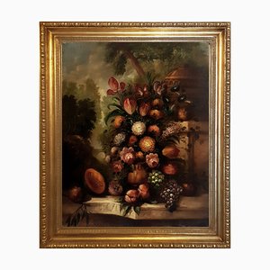 Lorenzo Renzi, Still Life of Flowers, Italian School, Italy, Oil on Canvas, Framed-YUW-1299381