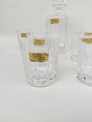 Lorraine Crystal Whiskey Service, 1980s, Set of 7-EHL-2040606