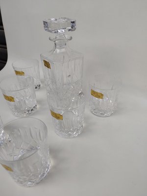 Lorraine Crystal Whiskey Service, 1980s, Set of 7-EHL-2040606