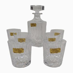 Lorraine Crystal Whiskey Service, 1980s, Set of 7-EHL-2040606