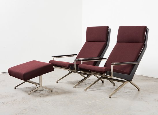 Lotus Lounge Chairs and Ottoman by Rob Parry for Gelderland, 1960s, Set of 3-BPT-1482981