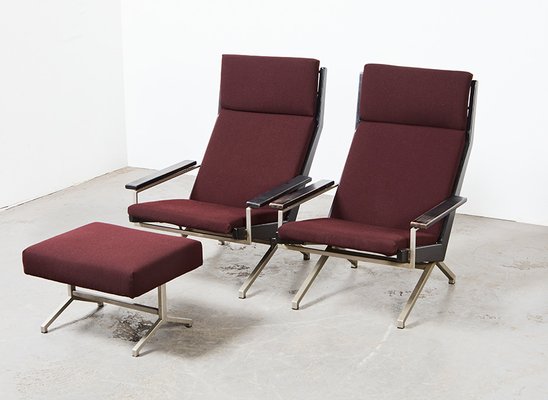 Lotus Lounge Chairs and Ottoman by Rob Parry for Gelderland, 1960s, Set of 3-BPT-1482981