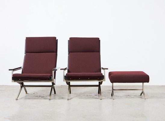 Lotus Lounge Chairs and Ottoman by Rob Parry for Gelderland, 1960s, Set of 3-BPT-1482981