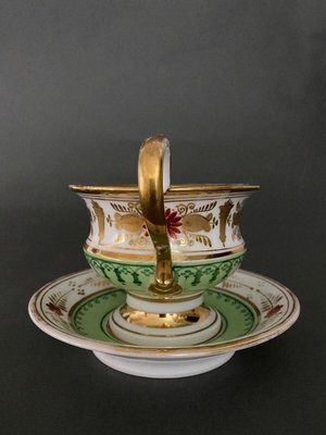 Louis-Philippe Cup and Saucer in Paris Porcelain-QKG-1720337