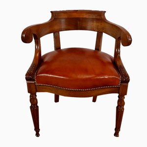 Louis Philippe Era Massive Walnut Office Chair-RVK-1319358