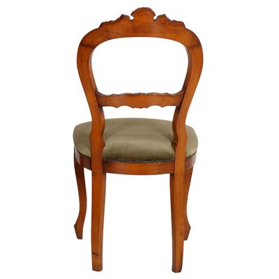 Louis Philippe Style Carved Blond Walnut Dining Chairs, 1940s, Set of 6-NJV-575136