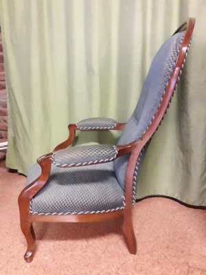 Louis Philippe Walnut Lounge Chair-AKA-708566