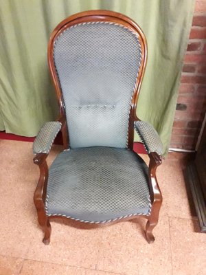 Louis Philippe Walnut Lounge Chair-AKA-708566