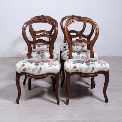 Louis Philippe Wooden Chairs, Set of 6-XSG-2043002