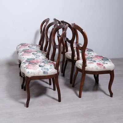 Louis Philippe Wooden Chairs, Set of 6-XSG-2043002