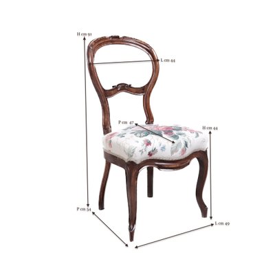 Louis Philippe Wooden Chairs, Set of 6-XSG-2043002