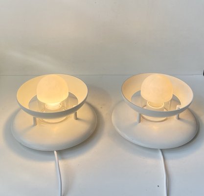 Louis Poulsen White Minimalist Wall Sconces Sapphire by Marianne Tuxen, 1980s, Set of 2-LCR-1700008