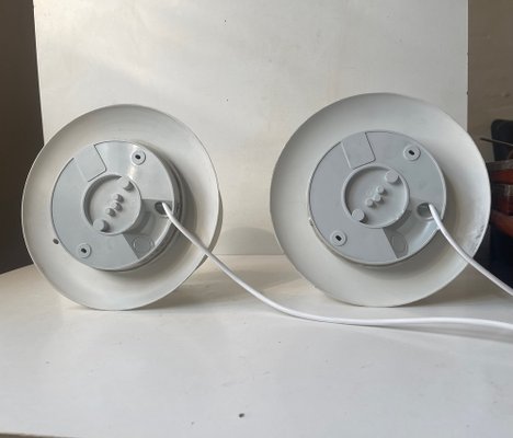 Louis Poulsen White Minimalist Wall Sconces Sapphire by Marianne Tuxen, 1980s, Set of 2-LCR-1700008