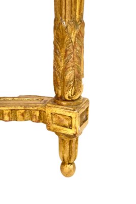 Louis Seize XVI Golden Console Table with Marble and Mirror, 1750s, Set of 2-CXC-1368782