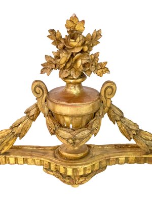 Louis Seize XVI Golden Console Table with Marble and Mirror, 1750s, Set of 2-CXC-1368782