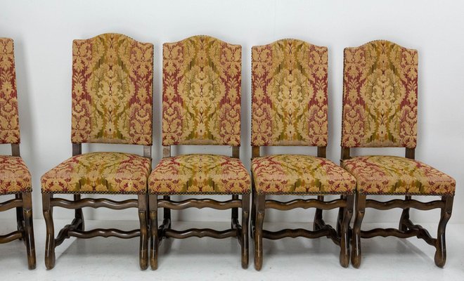 Louis XIII French Beech Dining Chairs from Os De Mouton, 1960s, Set of 8-RIU-1451677