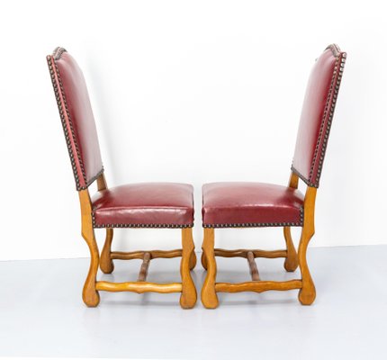 Louis XIII French Oak Dining Chairs by Os De Mouton, 1960, Set of 4-RIU-1420997