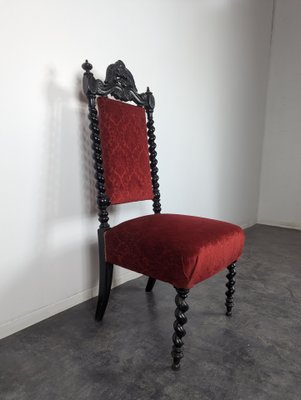 Louis XIII Style Chair in Red-HLV-2033134