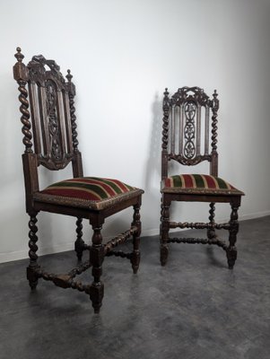 Louis XIII Style Oak Chairs, Set of 2-HLV-2033131