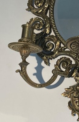 Louis XIV Wall Lights in Bronze and Mirror, Set of 2-BA-1545459