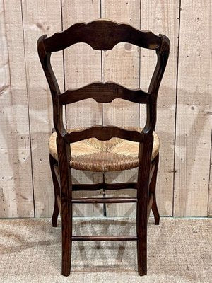 Louis XV Ash Chairs in Straw, 1950s, Set of 6-QYF-1792532