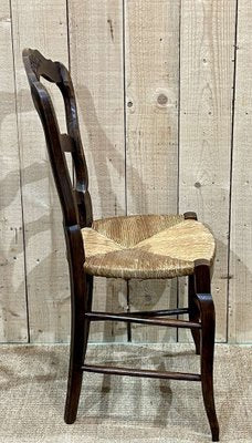 Louis XV Ash Chairs in Straw, 1950s, Set of 6-QYF-1792532