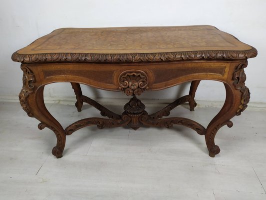 Louis XV Carved Oak Side Table-EAD-1784480