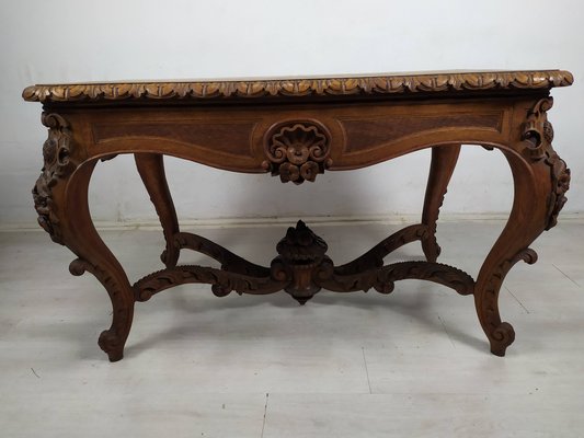 Louis XV Carved Oak Side Table-EAD-1784480