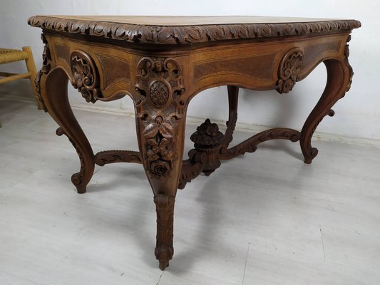 Louis XV Carved Oak Side Table-EAD-1784480