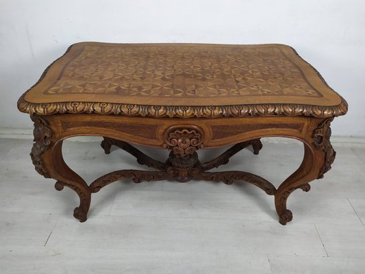 Louis XV Carved Oak Side Table-EAD-1784480