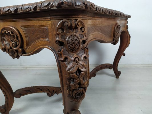 Louis XV Carved Oak Side Table-EAD-1784480