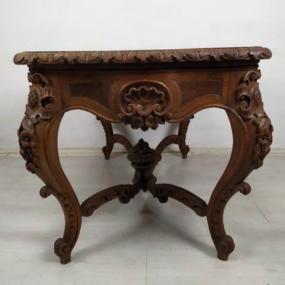 Louis XV Carved Oak Side Table-EAD-1784480