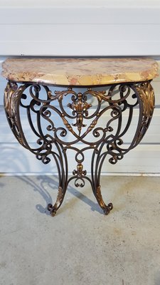 Louis XV Console Table in Wrought Iron-SNC-1340515