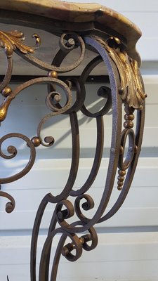 Louis XV Console Table in Wrought Iron-SNC-1340515