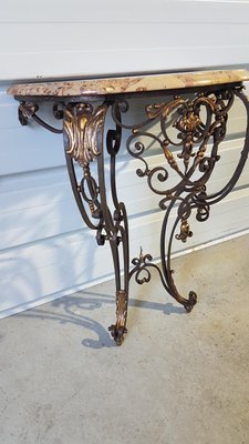 Louis XV Console Table in Wrought Iron-SNC-1340515