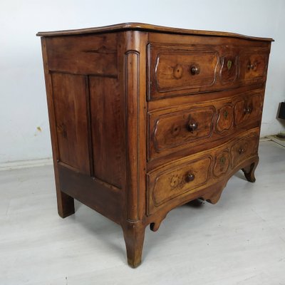 Louis XV Curved Walnut Chest of Drawers-EAD-1747186