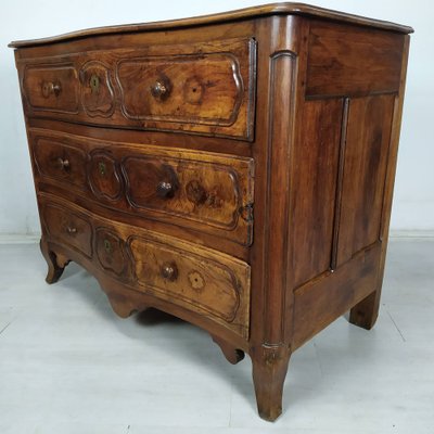 Louis XV Curved Walnut Chest of Drawers-EAD-1747186